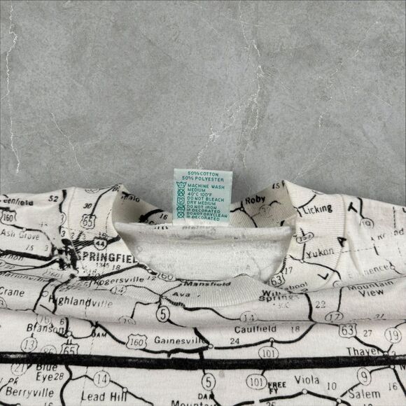 VTG Arkansas, USA All Over Print 90's Destination Map Single Stitch Shirt - XL - Picture 4 of 8